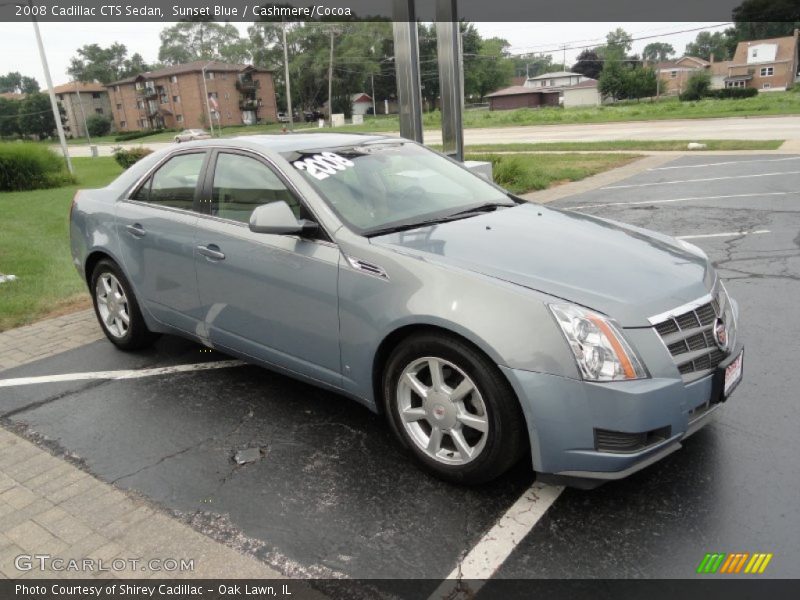 Sunset Blue / Cashmere/Cocoa 2008 Cadillac CTS Sedan