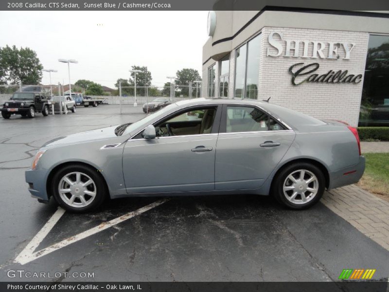 Sunset Blue / Cashmere/Cocoa 2008 Cadillac CTS Sedan