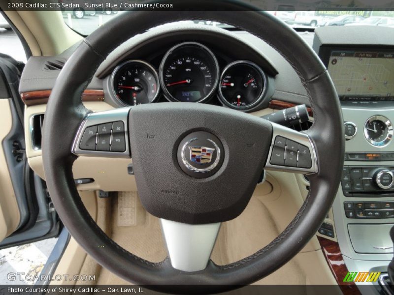 Sunset Blue / Cashmere/Cocoa 2008 Cadillac CTS Sedan