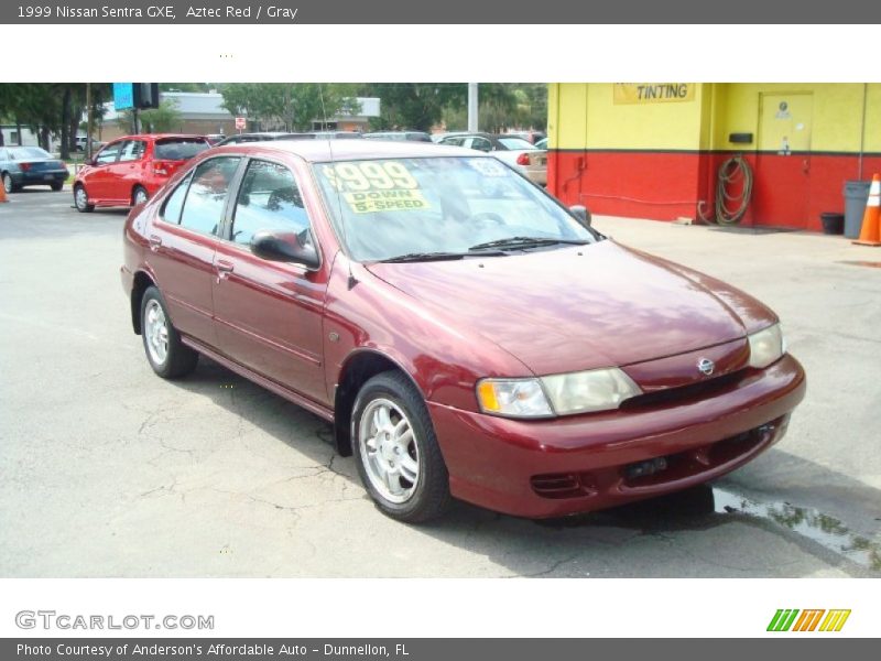 Aztec Red / Gray 1999 Nissan Sentra GXE