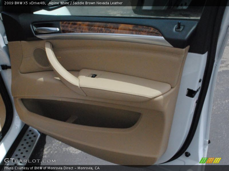 Alpine White / Saddle Brown Nevada Leather 2009 BMW X5 xDrive48i