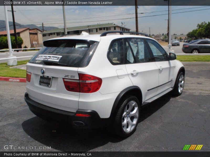 Alpine White / Saddle Brown Nevada Leather 2009 BMW X5 xDrive48i