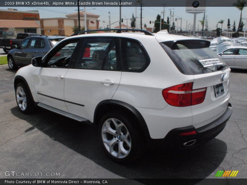 Alpine White / Saddle Brown Nevada Leather 2009 BMW X5 xDrive48i