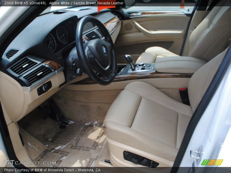 Alpine White / Saddle Brown Nevada Leather 2009 BMW X5 xDrive48i