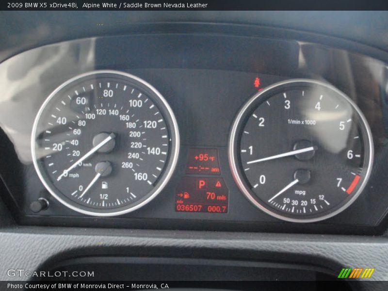 Alpine White / Saddle Brown Nevada Leather 2009 BMW X5 xDrive48i