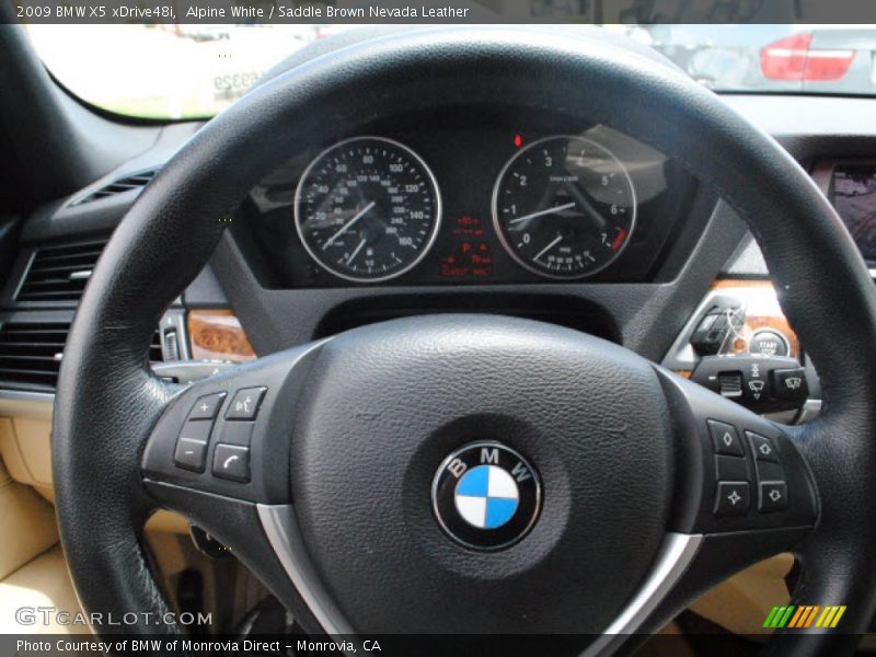 Alpine White / Saddle Brown Nevada Leather 2009 BMW X5 xDrive48i