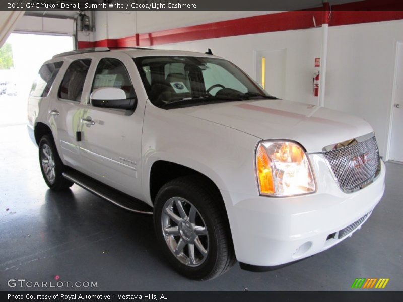 Summit White / Cocoa/Light Cashmere 2011 GMC Yukon Denali