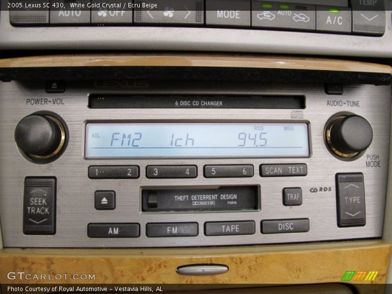 White Gold Crystal / Ecru Beige 2005 Lexus SC 430