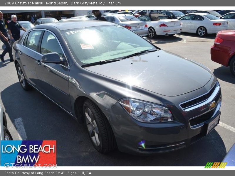Dark Gray Metallic / Titanium 2009 Chevrolet Malibu Hybrid Sedan