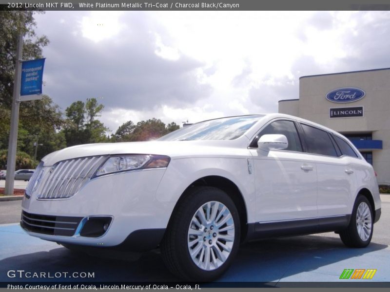 White Platinum Metallic Tri-Coat / Charcoal Black/Canyon 2012 Lincoln MKT FWD