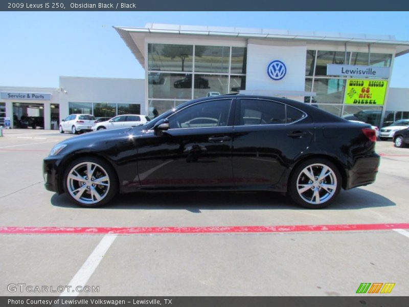 Obsidian Black / Black 2009 Lexus IS 250