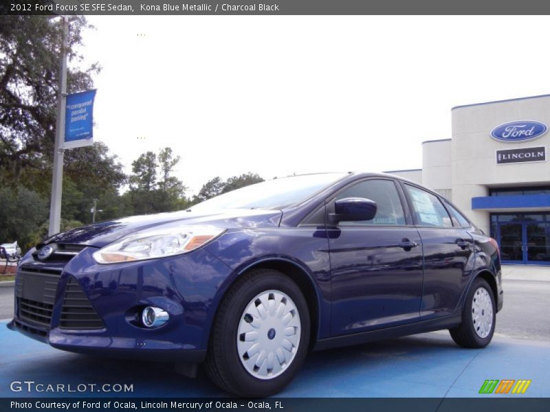 Kona Blue Metallic / Charcoal Black 2012 Ford Focus SE SFE Sedan
