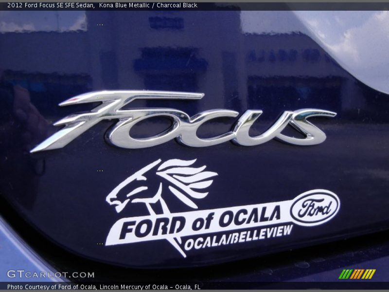 Kona Blue Metallic / Charcoal Black 2012 Ford Focus SE SFE Sedan