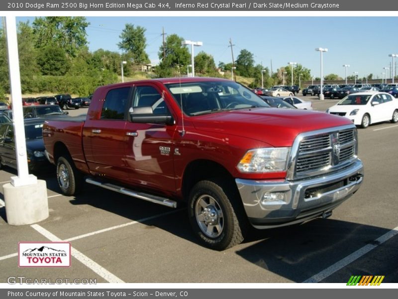 Inferno Red Crystal Pearl / Dark Slate/Medium Graystone 2010 Dodge Ram 2500 Big Horn Edition Mega Cab 4x4