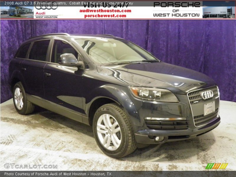 Cobalt Blue Metallic / Limestone Grey 2008 Audi Q7 3.6 Premium quattro