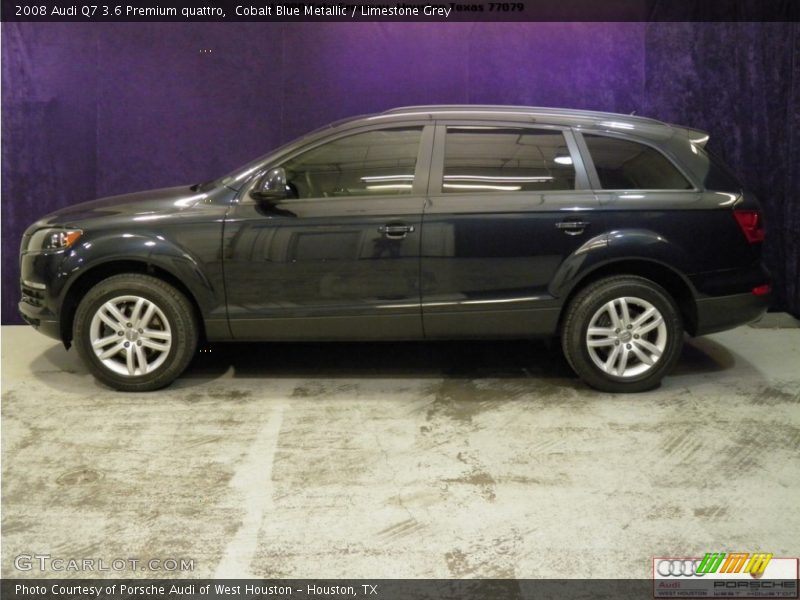 Cobalt Blue Metallic / Limestone Grey 2008 Audi Q7 3.6 Premium quattro
