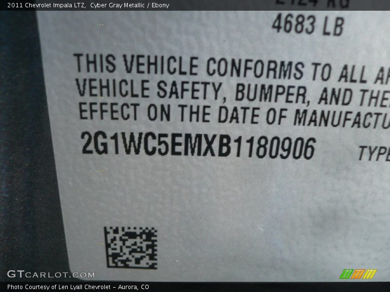 Cyber Gray Metallic / Ebony 2011 Chevrolet Impala LTZ
