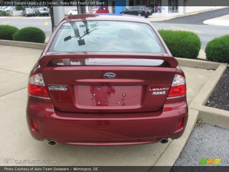 Ruby Red Pearl / Off Black 2009 Subaru Legacy 2.5i Sedan