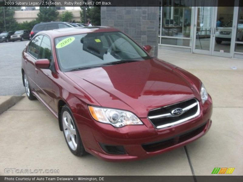 Ruby Red Pearl / Off Black 2009 Subaru Legacy 2.5i Sedan