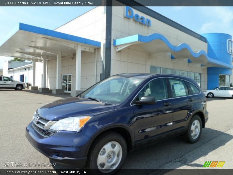 Royal Blue Pearl / Gray 2011 Honda CR-V LX 4WD