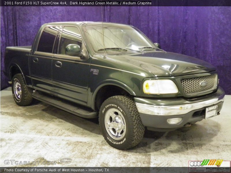 Dark Highland Green Metallic / Medium Graphite 2001 Ford F150 XLT SuperCrew 4x4
