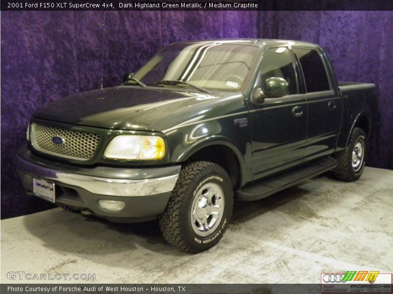 Dark Highland Green Metallic / Medium Graphite 2001 Ford F150 XLT SuperCrew 4x4