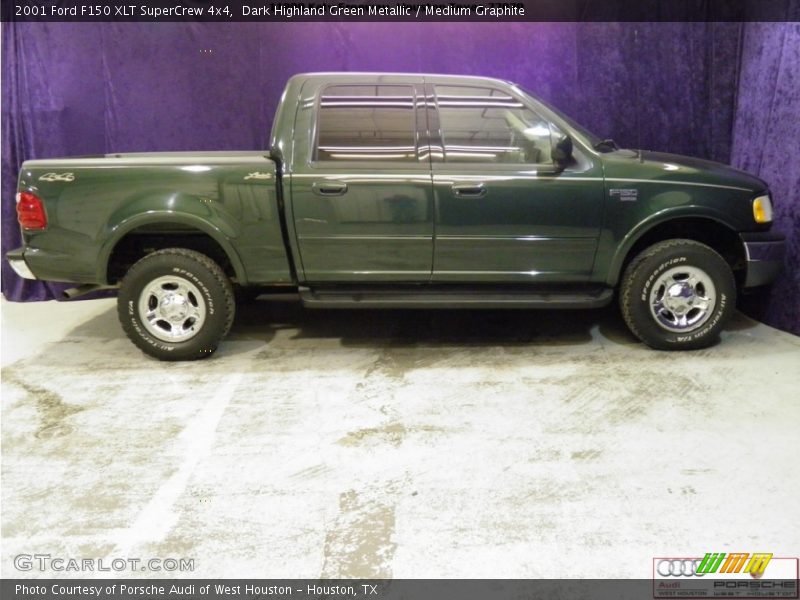 Dark Highland Green Metallic / Medium Graphite 2001 Ford F150 XLT SuperCrew 4x4