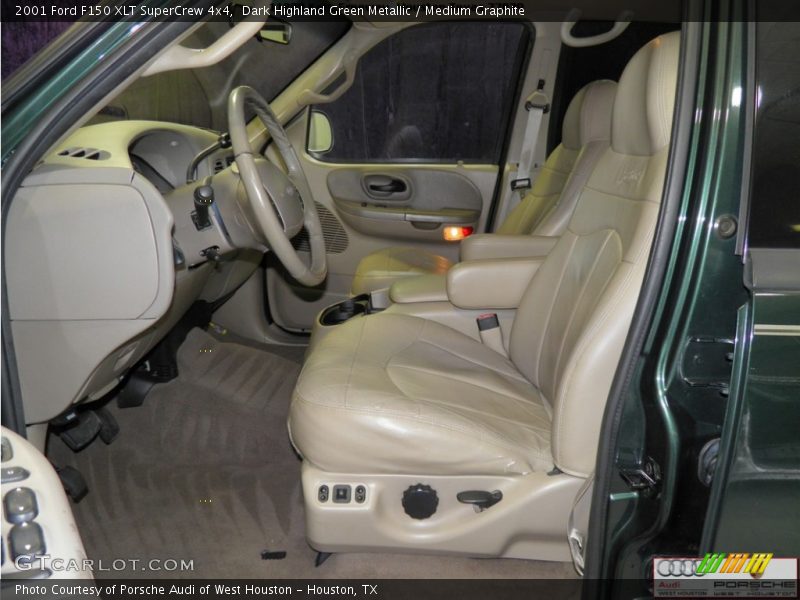 Dark Highland Green Metallic / Medium Graphite 2001 Ford F150 XLT SuperCrew 4x4