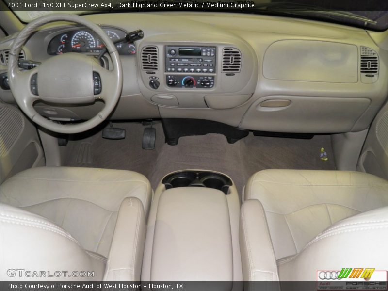 Dark Highland Green Metallic / Medium Graphite 2001 Ford F150 XLT SuperCrew 4x4