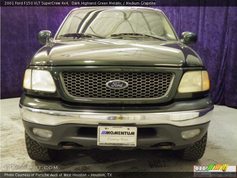 Dark Highland Green Metallic / Medium Graphite 2001 Ford F150 XLT SuperCrew 4x4