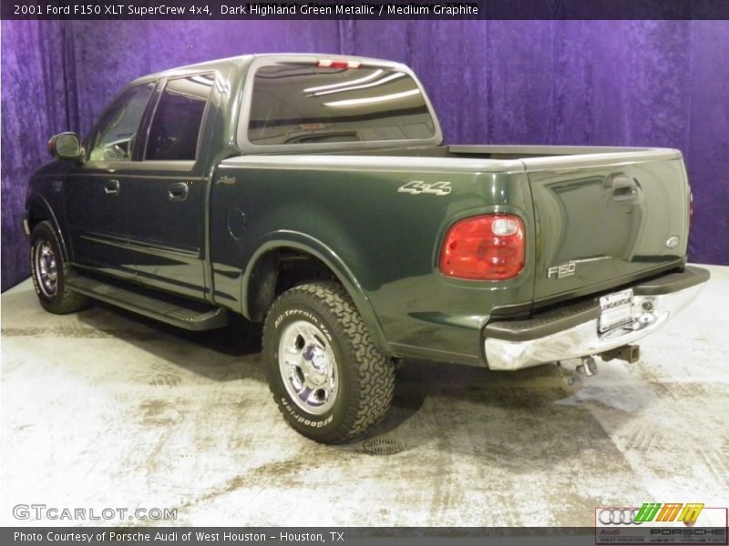Dark Highland Green Metallic / Medium Graphite 2001 Ford F150 XLT SuperCrew 4x4
