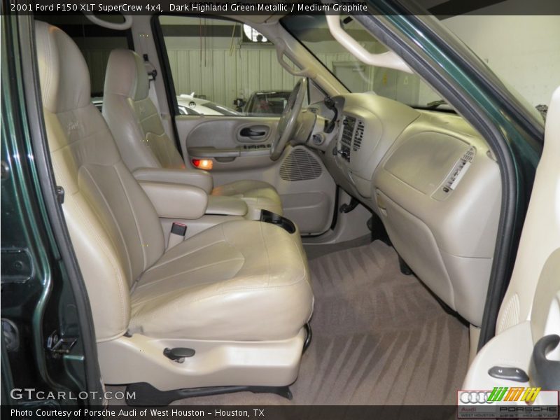 Dark Highland Green Metallic / Medium Graphite 2001 Ford F150 XLT SuperCrew 4x4