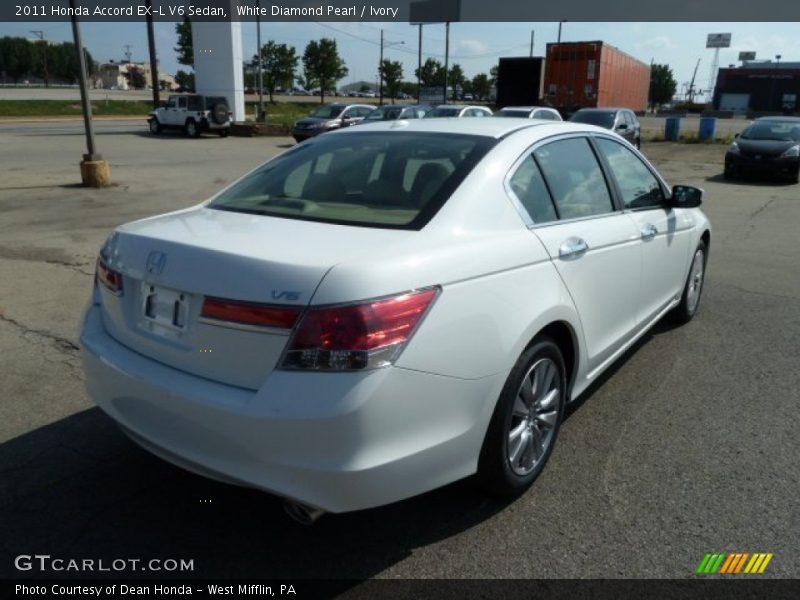 White Diamond Pearl / Ivory 2011 Honda Accord EX-L V6 Sedan