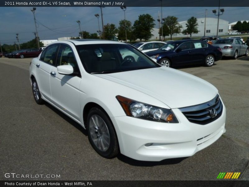 White Diamond Pearl / Ivory 2011 Honda Accord EX-L V6 Sedan