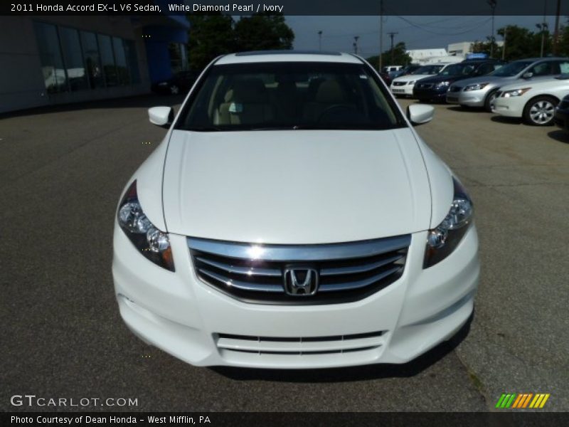 White Diamond Pearl / Ivory 2011 Honda Accord EX-L V6 Sedan
