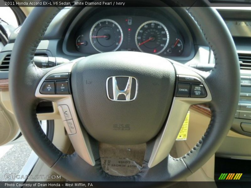 White Diamond Pearl / Ivory 2011 Honda Accord EX-L V6 Sedan