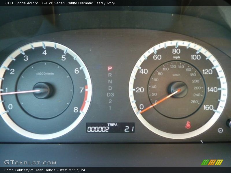 White Diamond Pearl / Ivory 2011 Honda Accord EX-L V6 Sedan