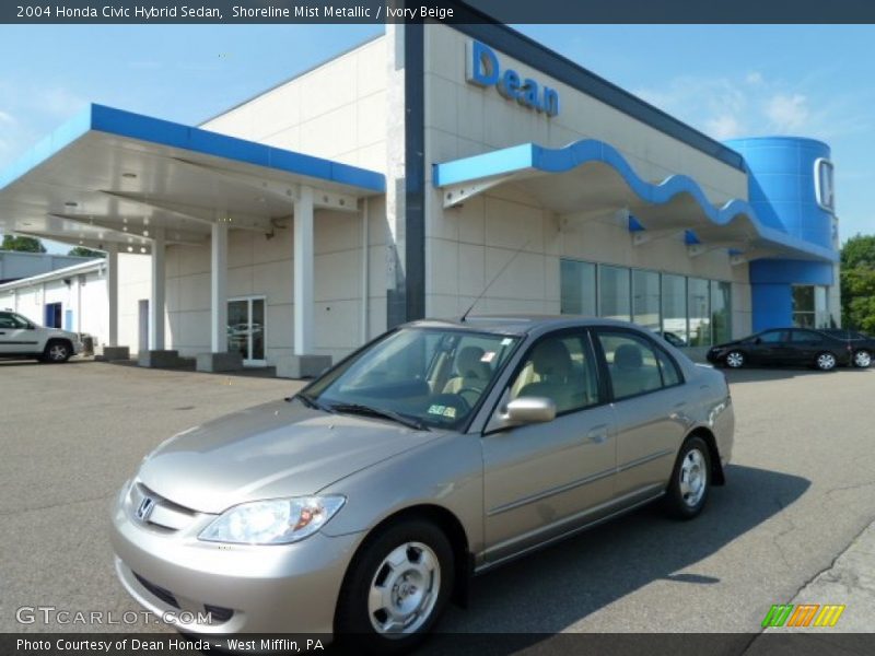 Shoreline Mist Metallic / Ivory Beige 2004 Honda Civic Hybrid Sedan