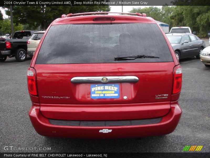 Deep Molten Red Pearlcoat / Medium Slate Gray 2004 Chrysler Town & Country Limited AWD