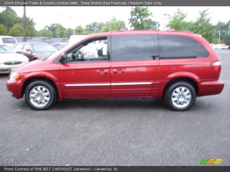 Deep Molten Red Pearlcoat / Medium Slate Gray 2004 Chrysler Town & Country Limited AWD