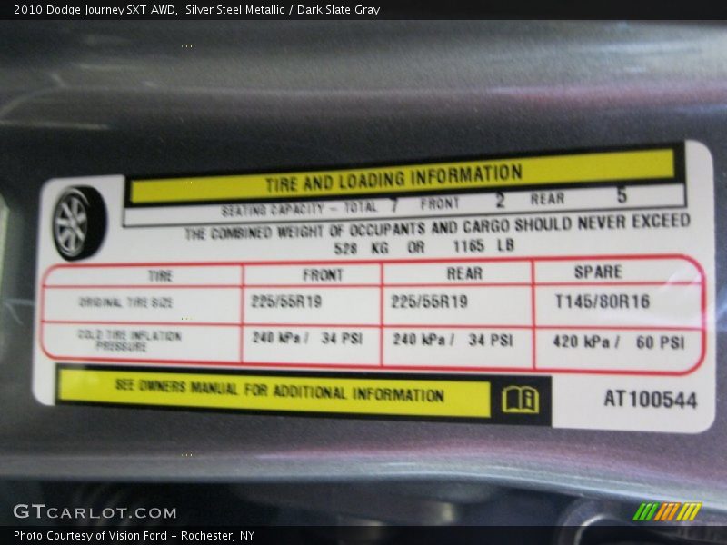 Silver Steel Metallic / Dark Slate Gray 2010 Dodge Journey SXT AWD