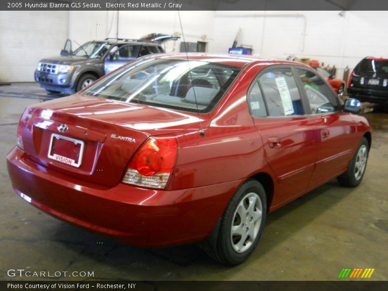 Electric Red Metallic / Gray 2005 Hyundai Elantra GLS Sedan