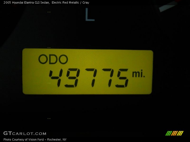 Electric Red Metallic / Gray 2005 Hyundai Elantra GLS Sedan