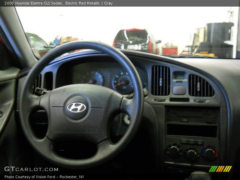 Electric Red Metallic / Gray 2005 Hyundai Elantra GLS Sedan