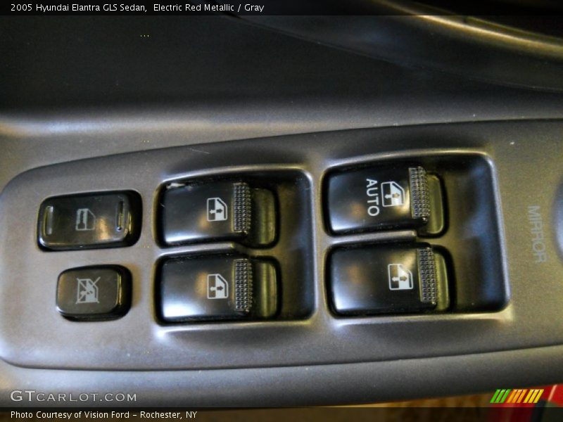 Electric Red Metallic / Gray 2005 Hyundai Elantra GLS Sedan