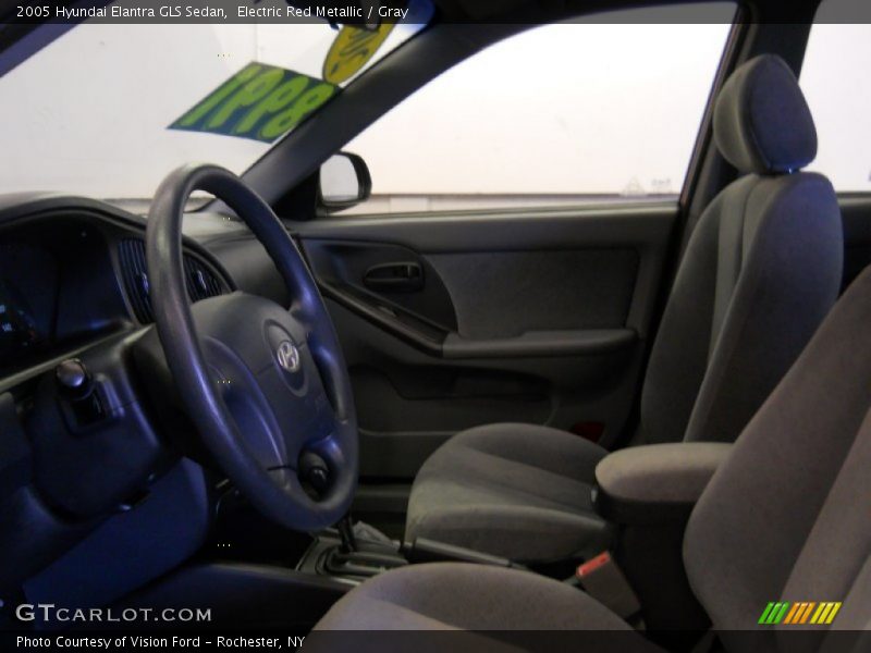 Electric Red Metallic / Gray 2005 Hyundai Elantra GLS Sedan