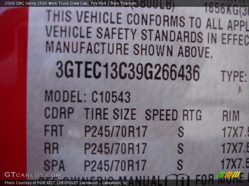 Fire Red / Dark Titanium 2009 GMC Sierra 1500 Work Truck Crew Cab
