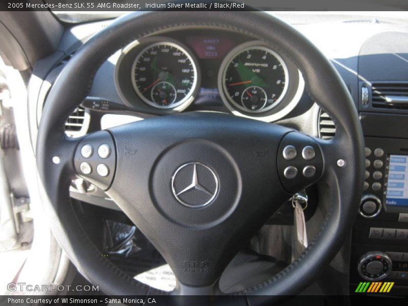 Iridium Silver Metallic / Black/Red 2005 Mercedes-Benz SLK 55 AMG Roadster