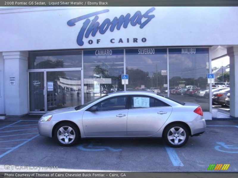 Liquid Silver Metallic / Ebony Black 2008 Pontiac G6 Sedan
