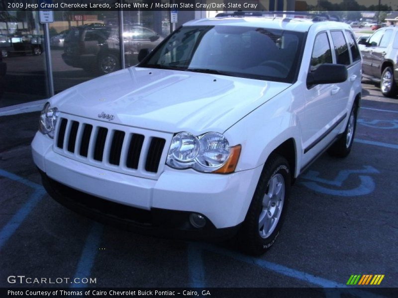 Stone White / Medium Slate Gray/Dark Slate Gray 2009 Jeep Grand Cherokee Laredo